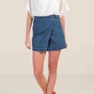 Francesca’s Kaleigh denim wrap skirt